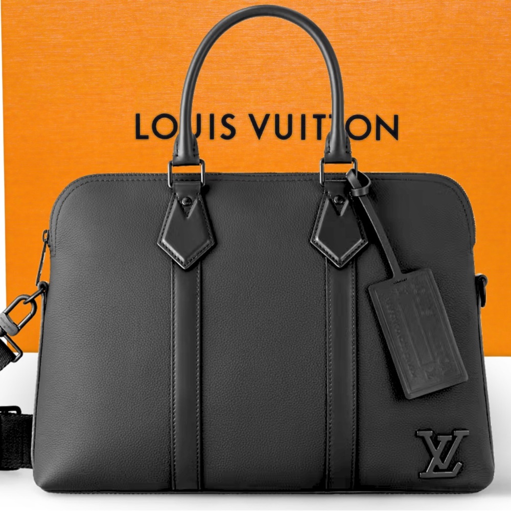 BRAND NEW Louis Vuitton Black Leather Takeoff Speedy Briefcase